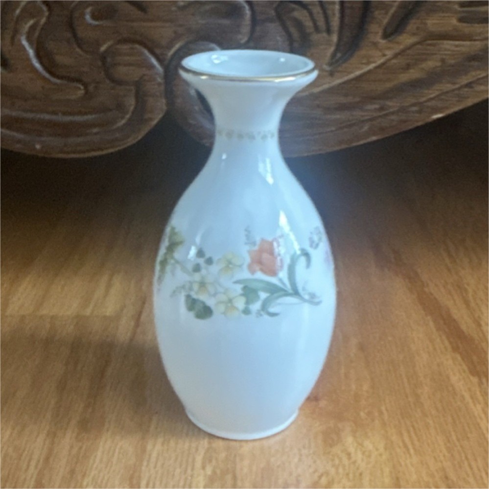 Wedgwood Mirabelle Bone China Vase Floral White Multicolor Glossy Finish