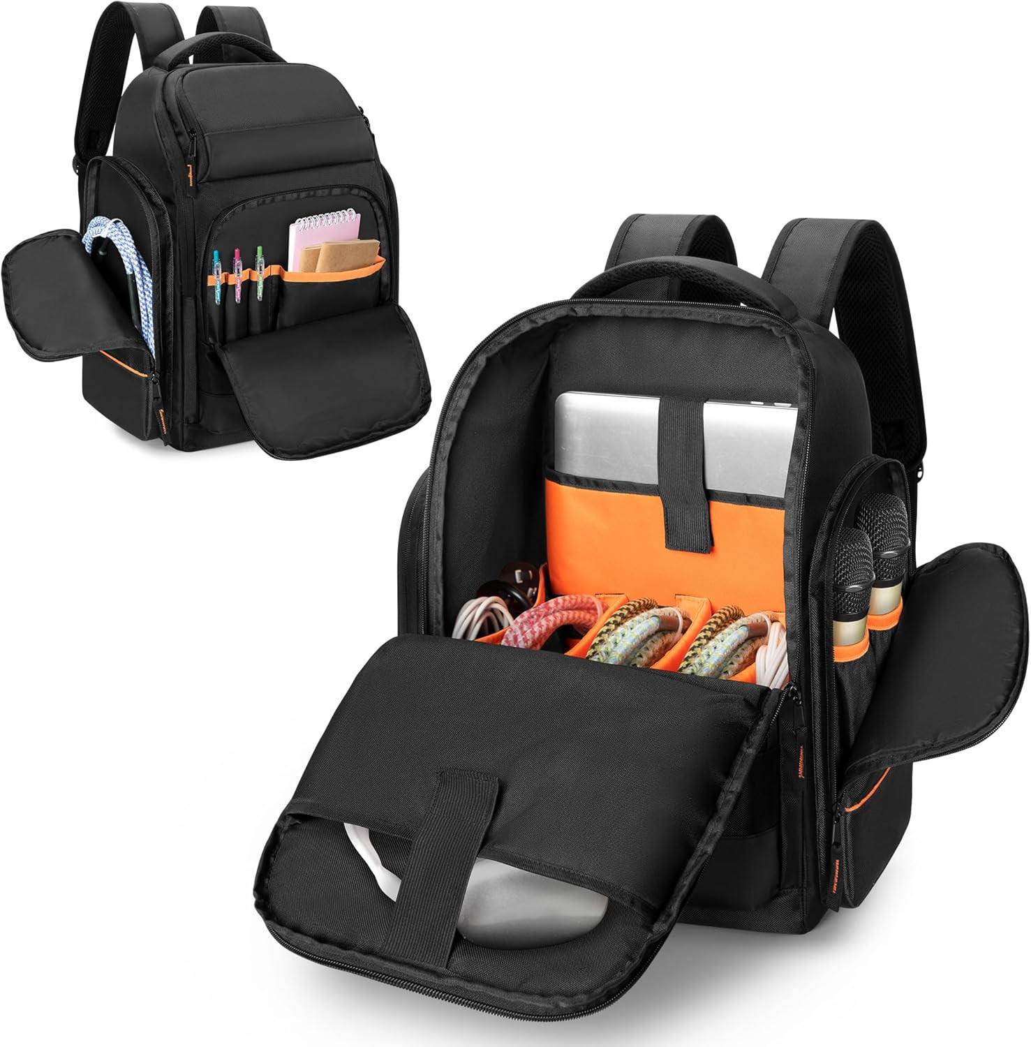 DJ Cable Backpack with 3 Detachable Dividers and Laptop Compartment, DJ Controll