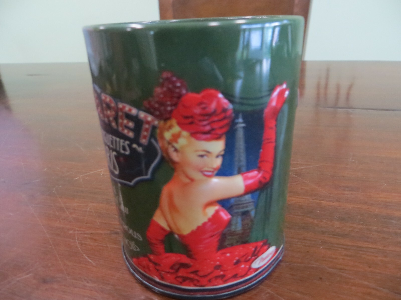 Cabaret Les Mistinguettes De Paris,French embossed advertising Eiffel Tower can