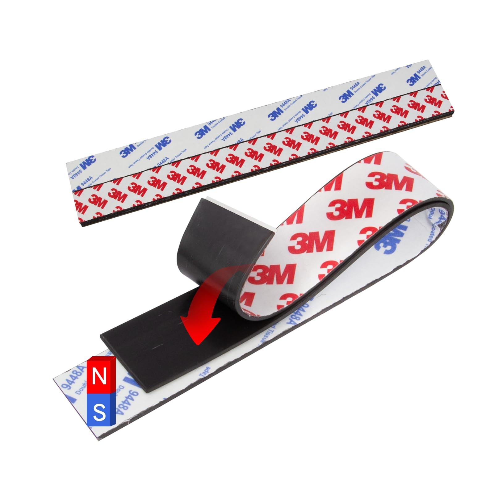 10 Pack, A+B Paired Magnetic Tape with Adhesive Backing, Each 12in x 12"X1" 