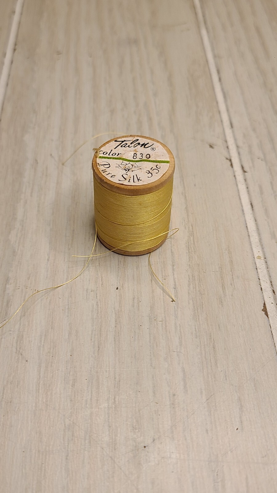 Vintage Talon Pure Silk Thread Color 830 100 Yds Wood Spool