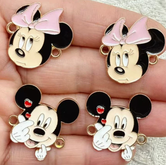 Lot cartoon mickey  minnie charm Pendant DIY bracelet earring Jewelry Making