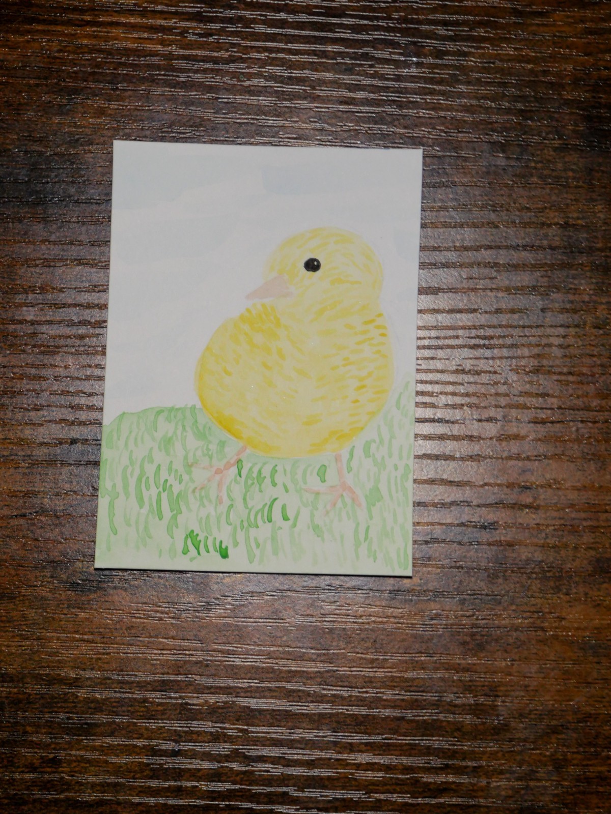 Original ACEO Chick Watercolor OOAK Miniature Painting 2.5x3.5 Easter Chicken
