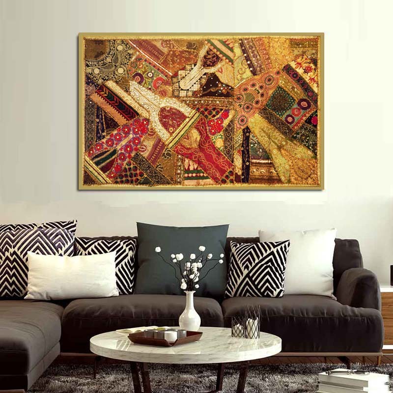 60' Wall Covering Tapestry Wall Hanging Patchwork Art Embroidery Dinning Room