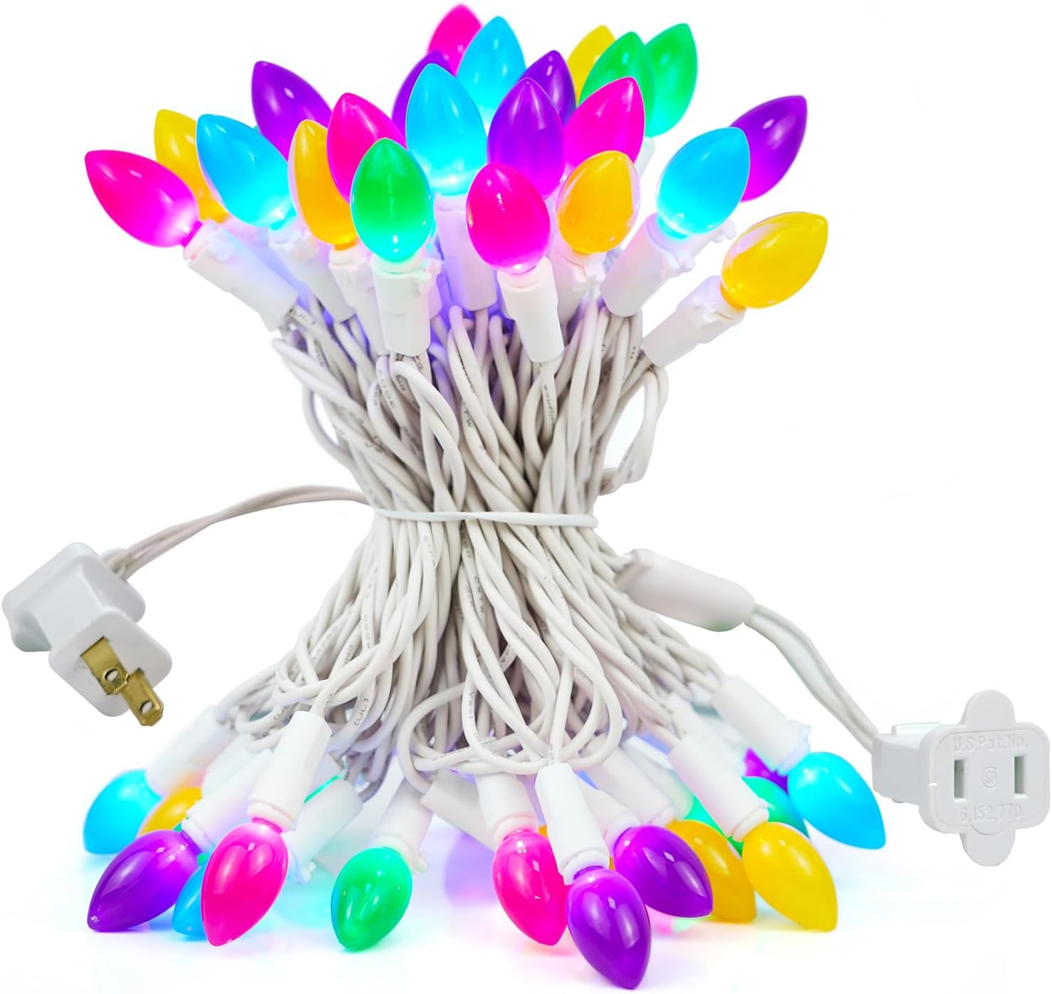 Easter Decorations, Easter Lights String Plug In, 50 LED 17FT Multi Color Christ
