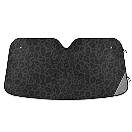  Black Leopard Car Windshield Sun Shade Animal Skin Print Multi Pattern 3