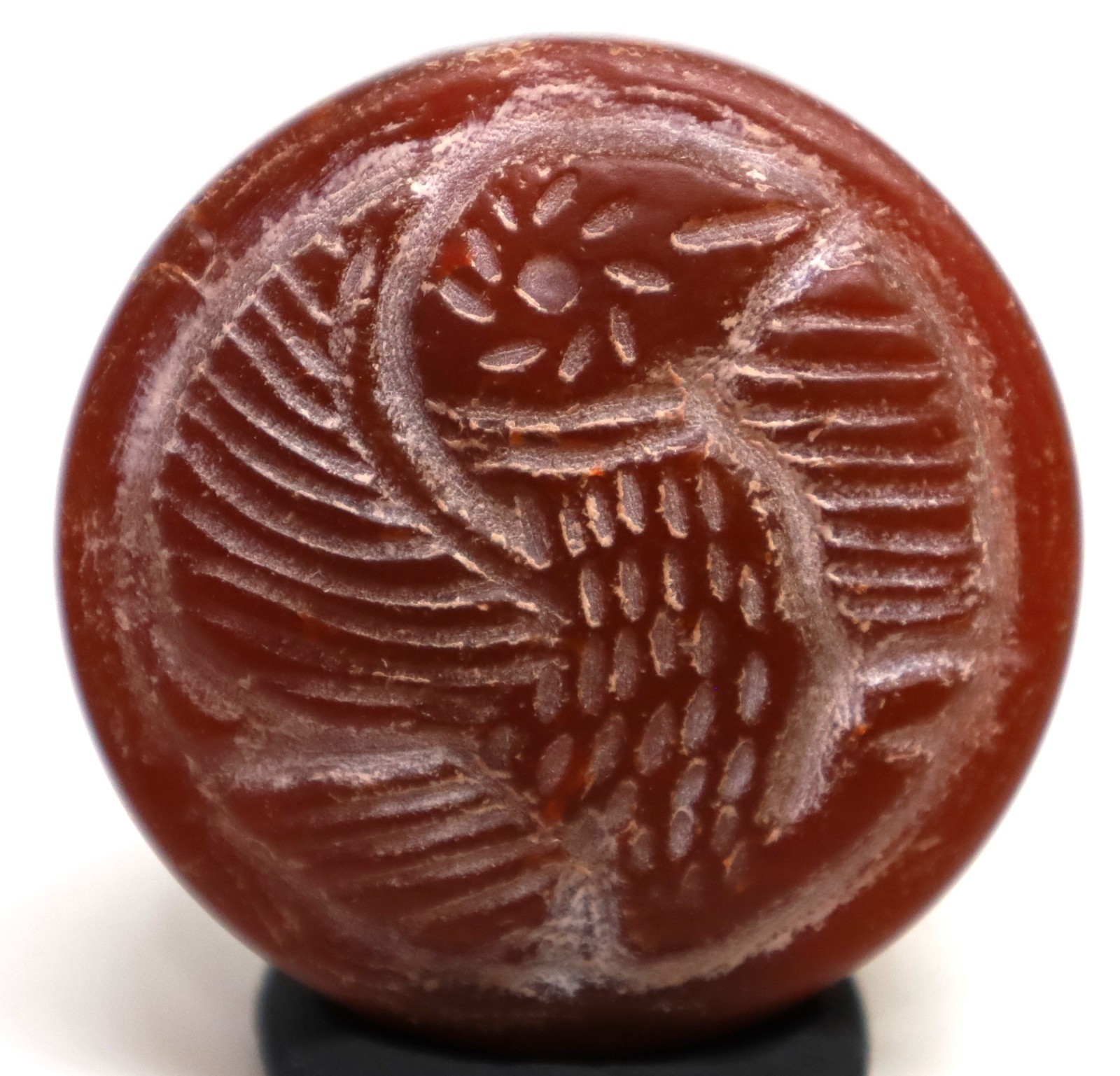Unique Old Ancient Sassanian Carnelian Agate Stone stamp Intaglio seal Bead
