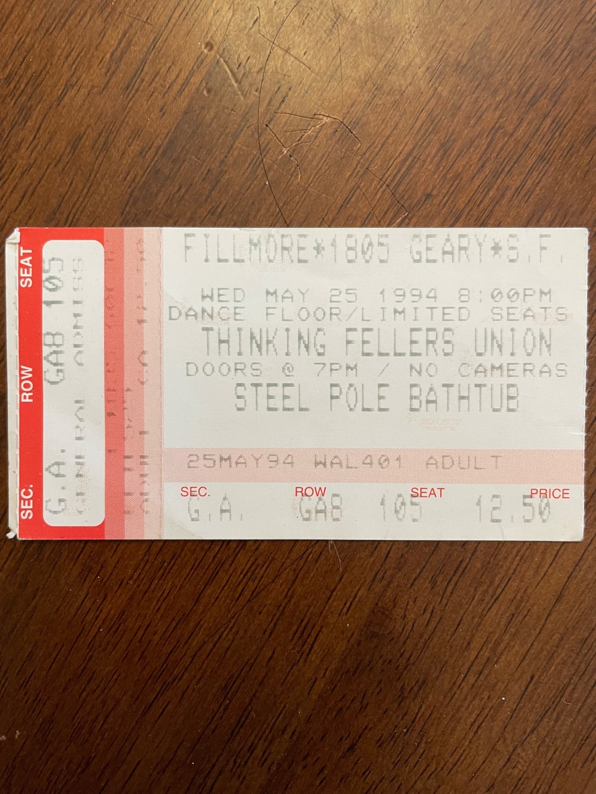 Steele Pole Concert Ticket Stub