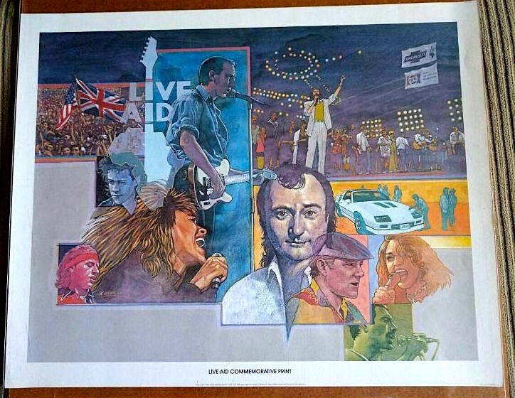 LIVE AID COMMEMORATIVE PRINT POSTER 1985 PROMO VINTAGE ORIGINAL MADONNA QUEEN 