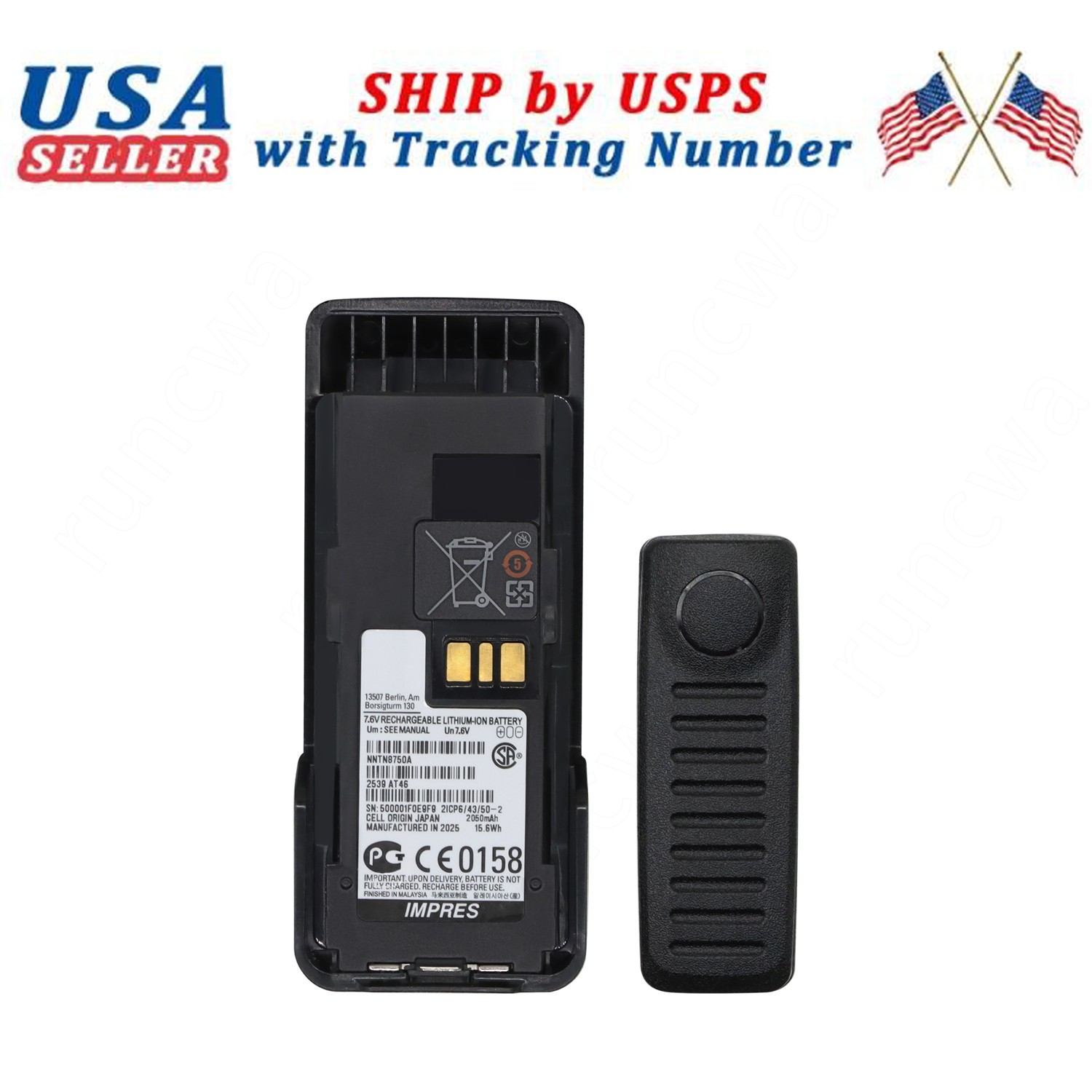 Replacement Battery with Impres For Motorola APX 4000XH APX4000 XHH51VCH9PW7AN