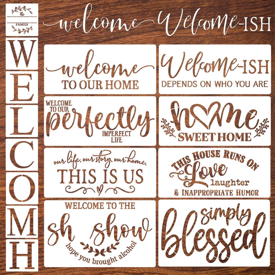 Welcome Stencils for Crafts Reusable Stencil Wood #13941, #13941 