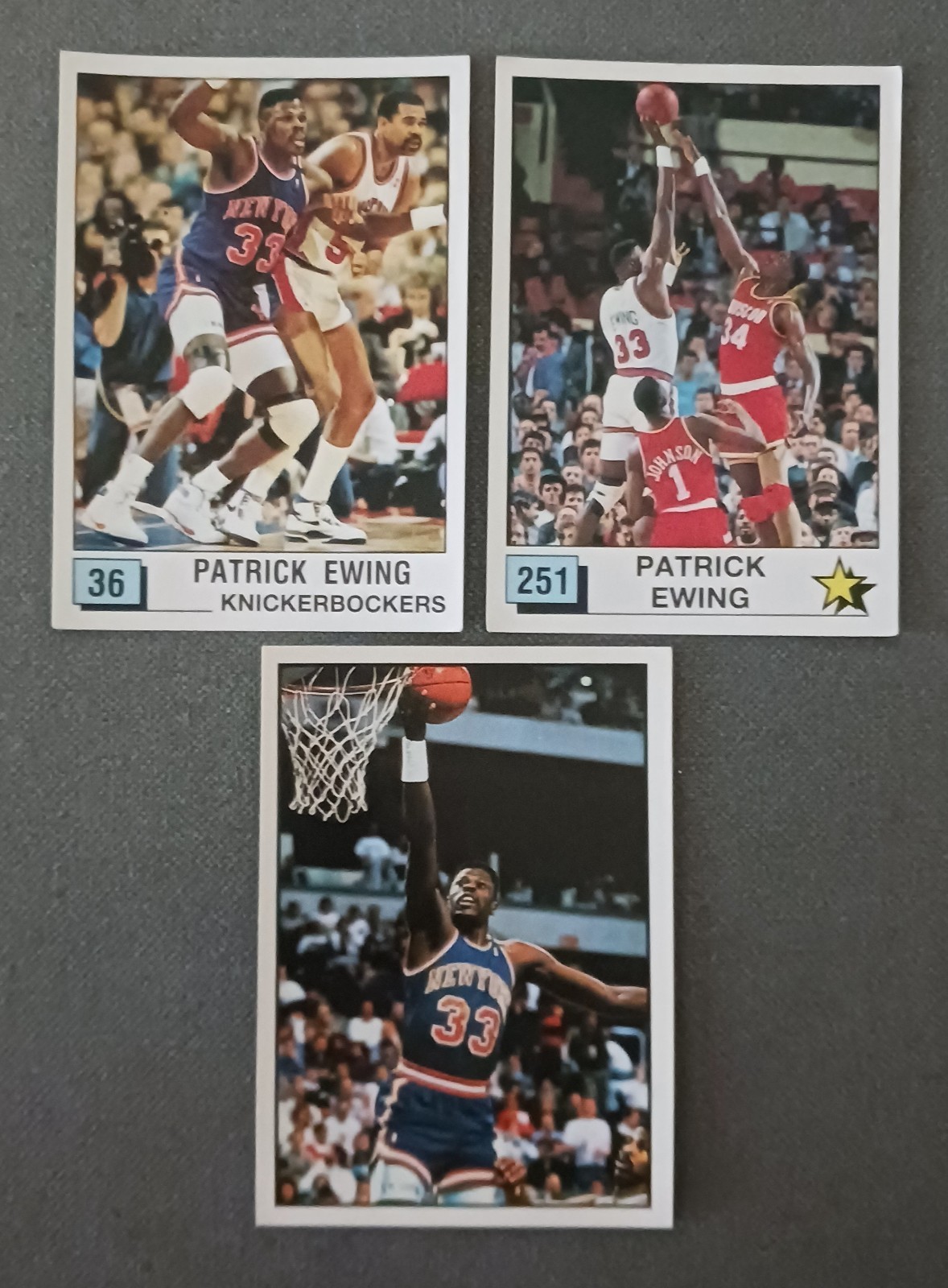 Pat Ewing NBA 91 n29 NBA90 n36+251 panini stickers Spanish Version RARE