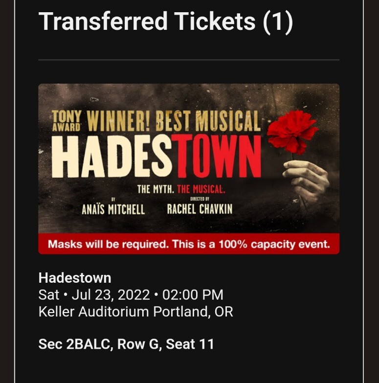 hadestown ticket