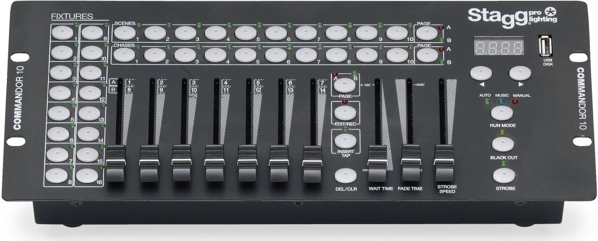 Stagg 16-fixture 14 Channel DMX Light Controller - COMMANDOR 10-1