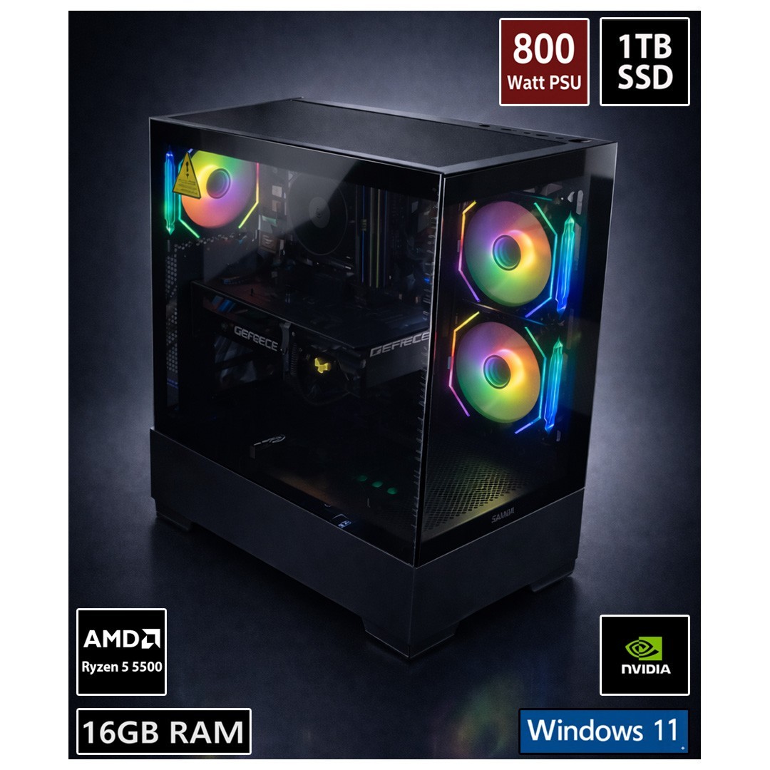 AMD RYZEN 5 5500 Gaming PC - 16GB RAM - 1TB SSD - RTX 5060