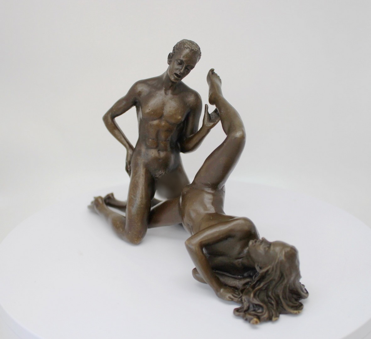 Statue Sculpture Twosome Sexy Art Deco Style Art Nouveau Style Bronze Signed