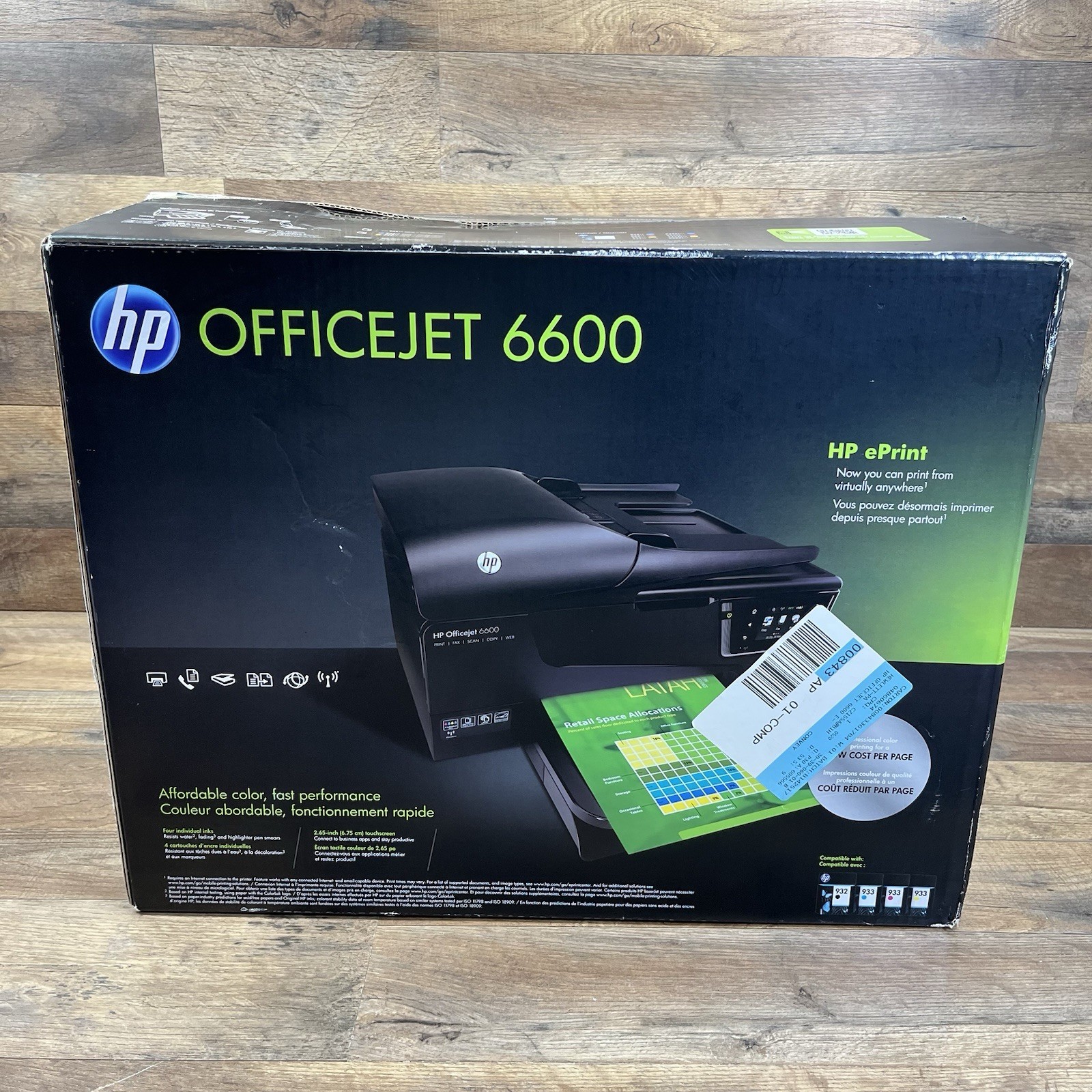 HP OfficeJet 6600 Wireless All-in-One Inkjet Printer with Scan Fax “Never Used”
