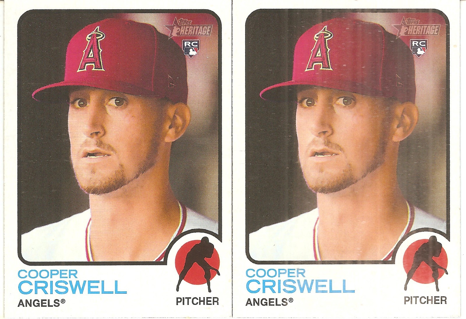 2 CARD 2022 TOPPS HERITAGE COOPER CRISWELL ROOKIE BASEBALL CARD LOT