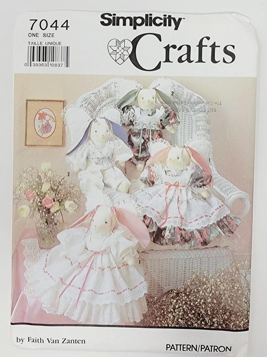 Simplicity Crafts 7044 Decorative 18" Angel Bunnies Faith Van Zanten Pattern