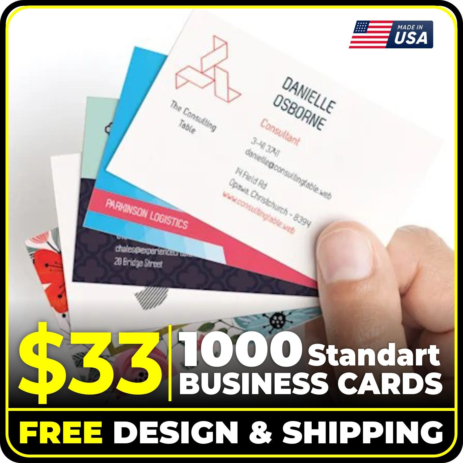 1000 STANDARD BUSINESS CARD - 2 SIDE FULL COLOR - NO COATING - FREE SHIPPING