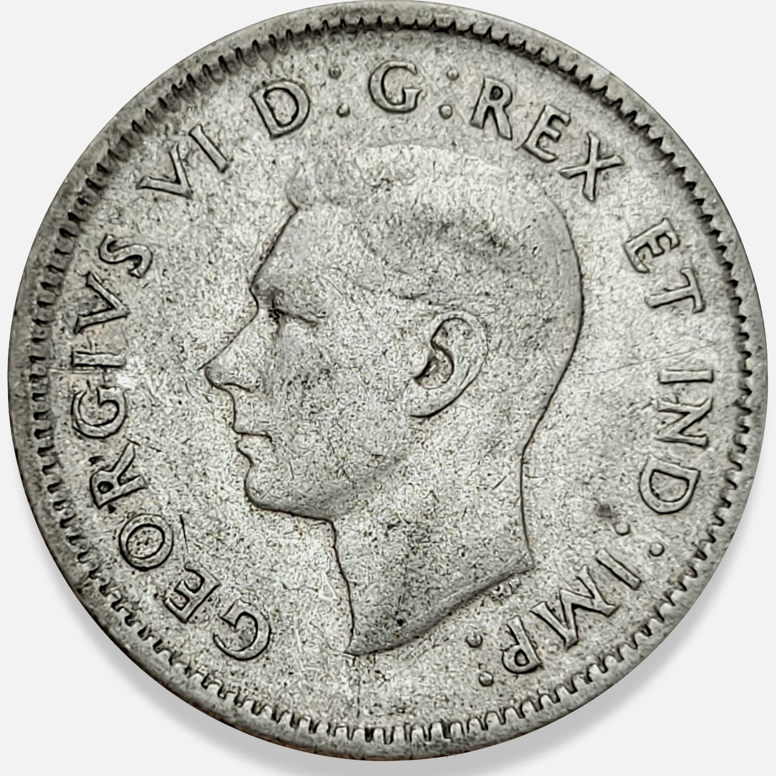 1945 Canada George VI 10 Cents Dime 80% Silver 10c Canadian #1  🇨🇦