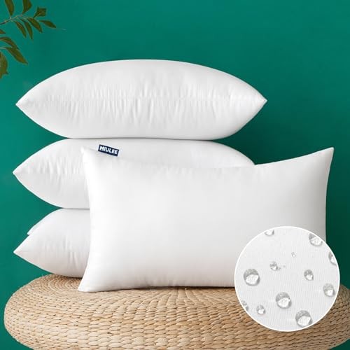  Pack of 4 12x20 Inch Outdoor Pillow Inserts Waterproof 12x20 Inch (Pack of 4)