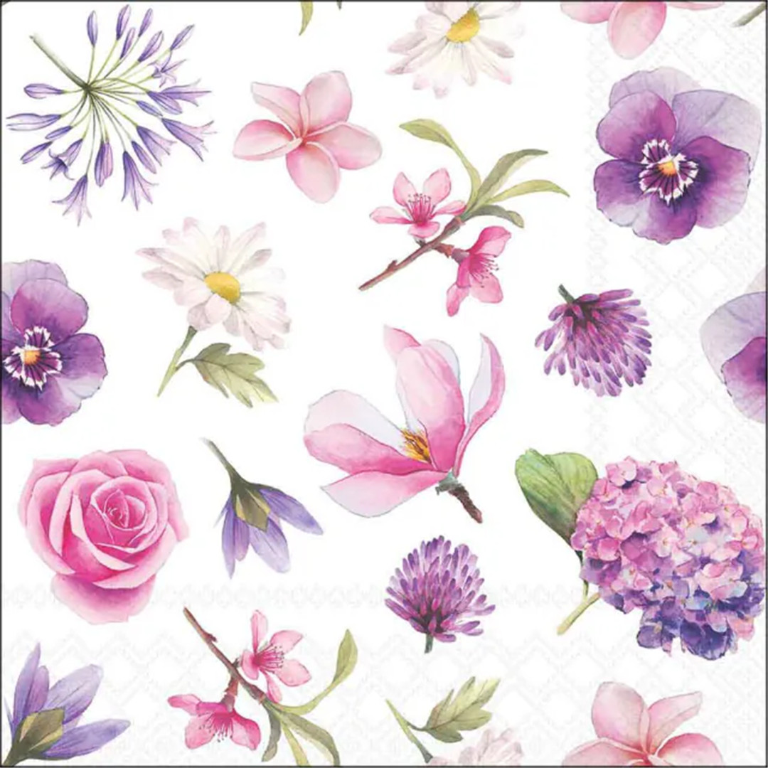 Tovagliolo 33x33 Carta Decorato  Flower Heads