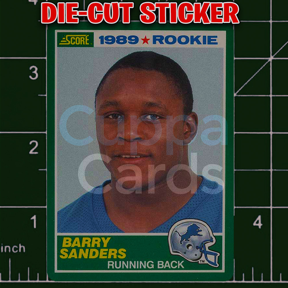 Barry Sanders, 1989 Score Rookie Card RC #257 | Die-Cut Replica Sticker
