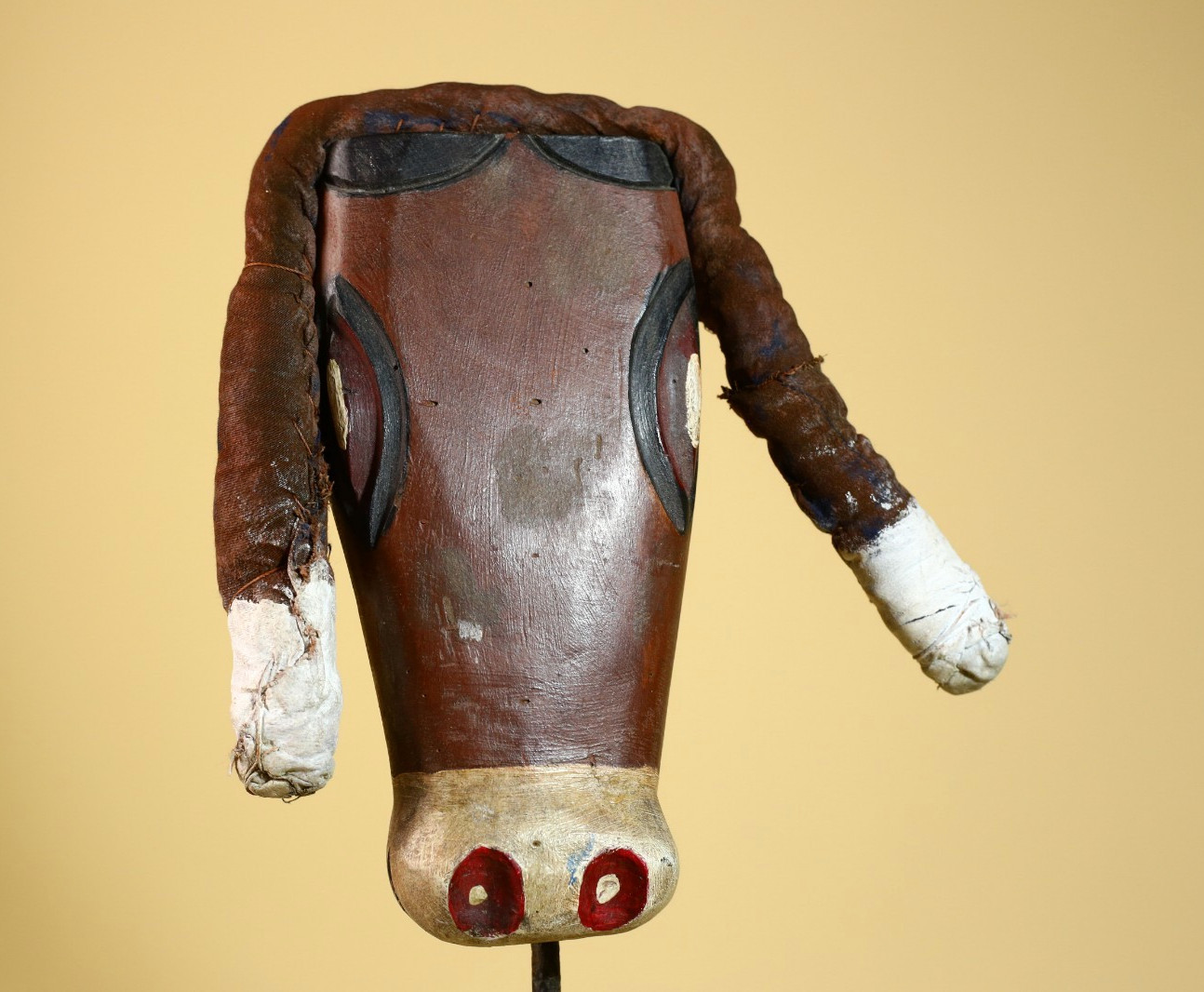 African Wooden Animal Mask Hand Carved Wood Ritual Display-G5924