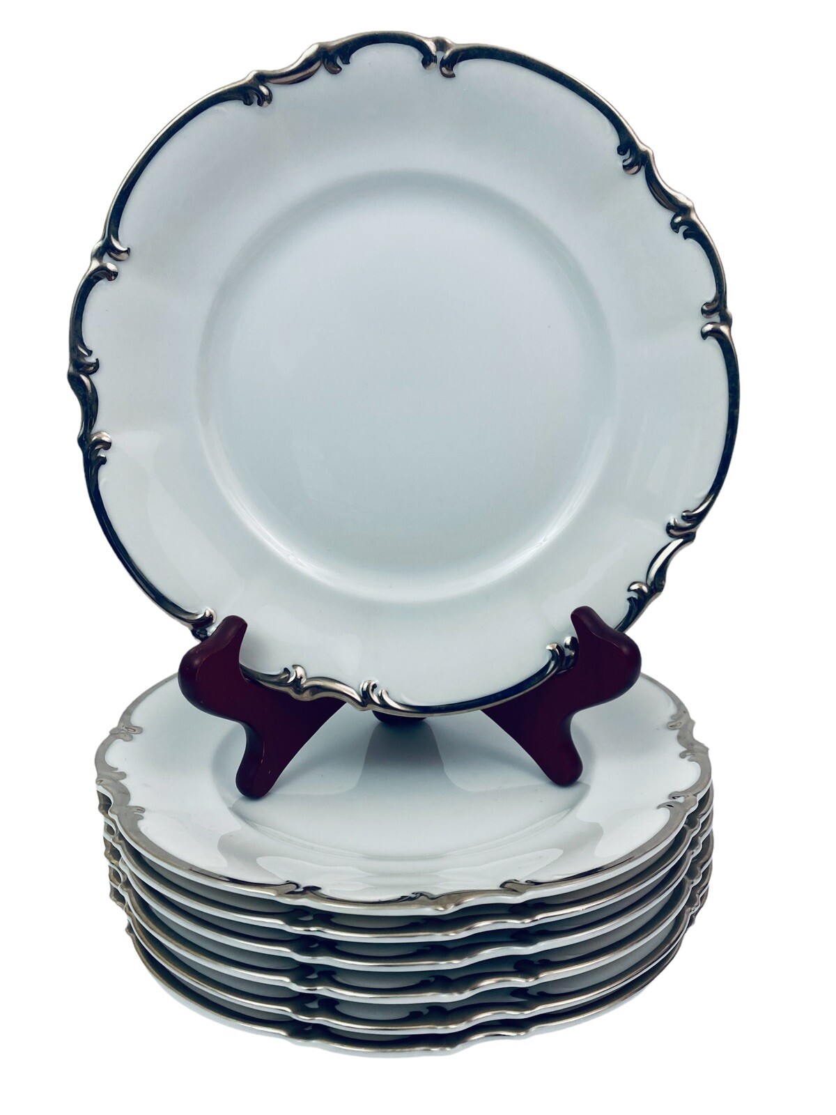 Hutschenreuther Sylvia Revere Salad Plate 7 7/8" Platinum trim MINT ~ MULTIPLES