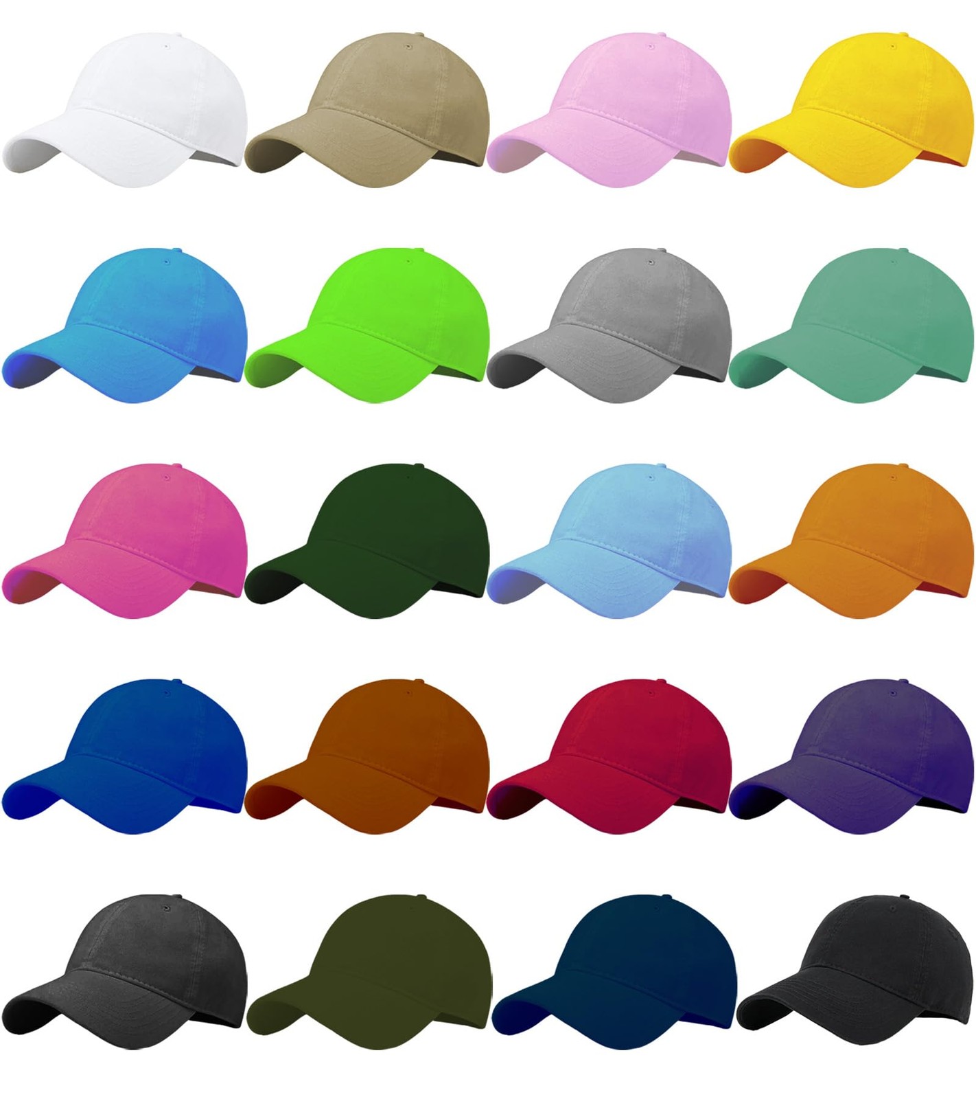 LYDTICK 20 Pack Baseball Cap Blank Trucker Hats Bulk Wholesale Adjustable