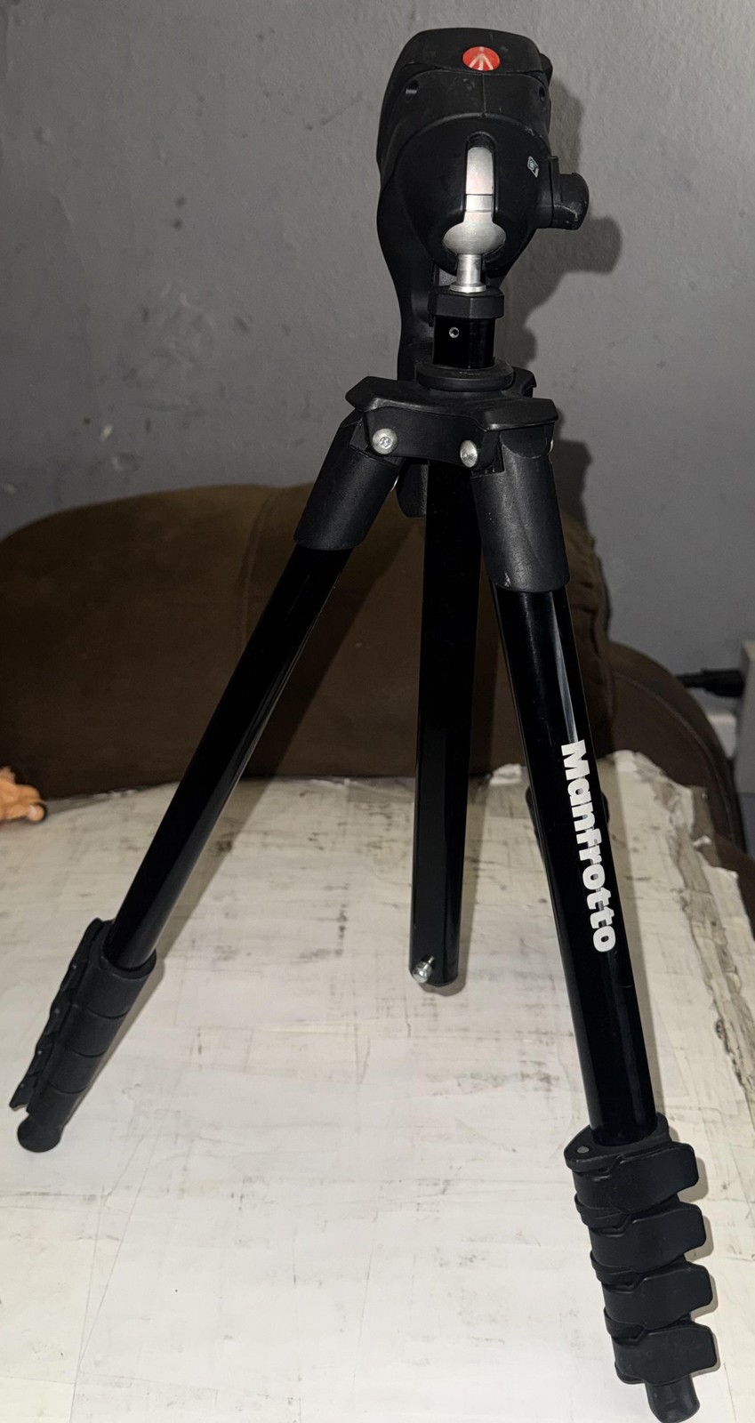 Manfrotto Compact Action Tripod MKCOMPACTACN-BK 61in Aluminum Black Camera Stand