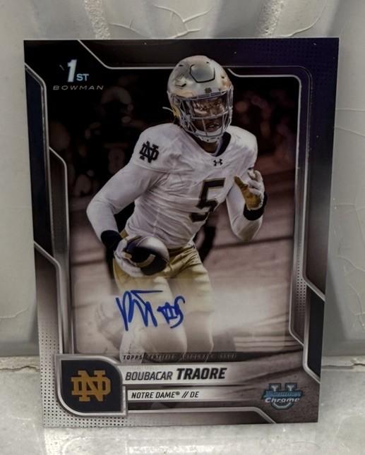 2025 Bowman Chrome University Boubacar Traore 1st Auto Notre Dame #BCA-BT