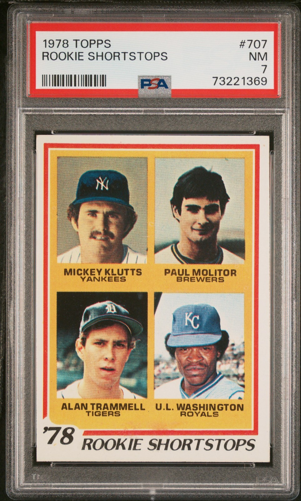 1978 Topps Paul Molitor / Alan Trammell RC #707 Rookie Shortstops PSA 7 🔥
