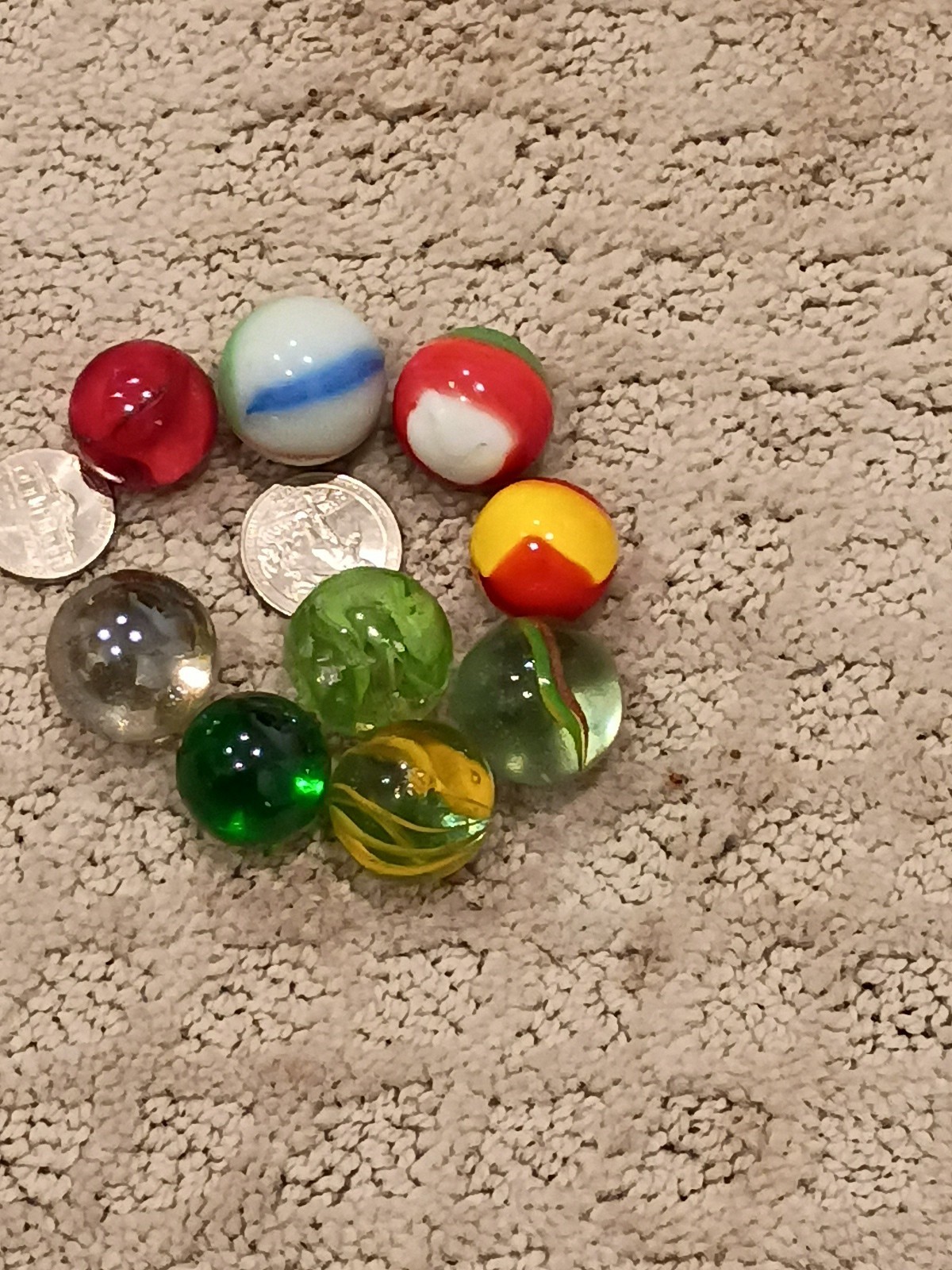 1960's Vintage Variety Group of Old Glass Marbles 