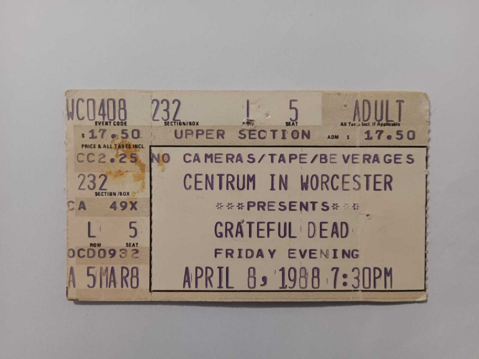 Grateful Dead - Centrum In Worcester - April 8, 1988