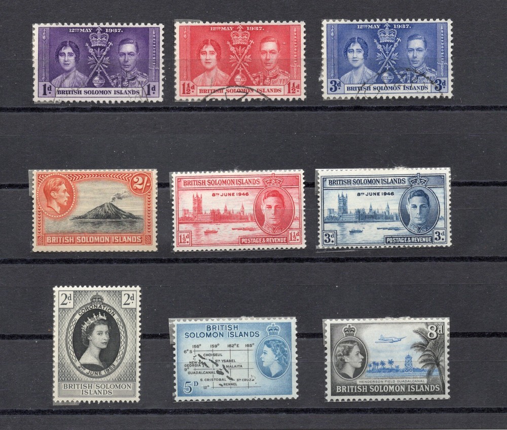 BRITISH SOLOMON ISLANDS, just a few stamps, cv$8.50