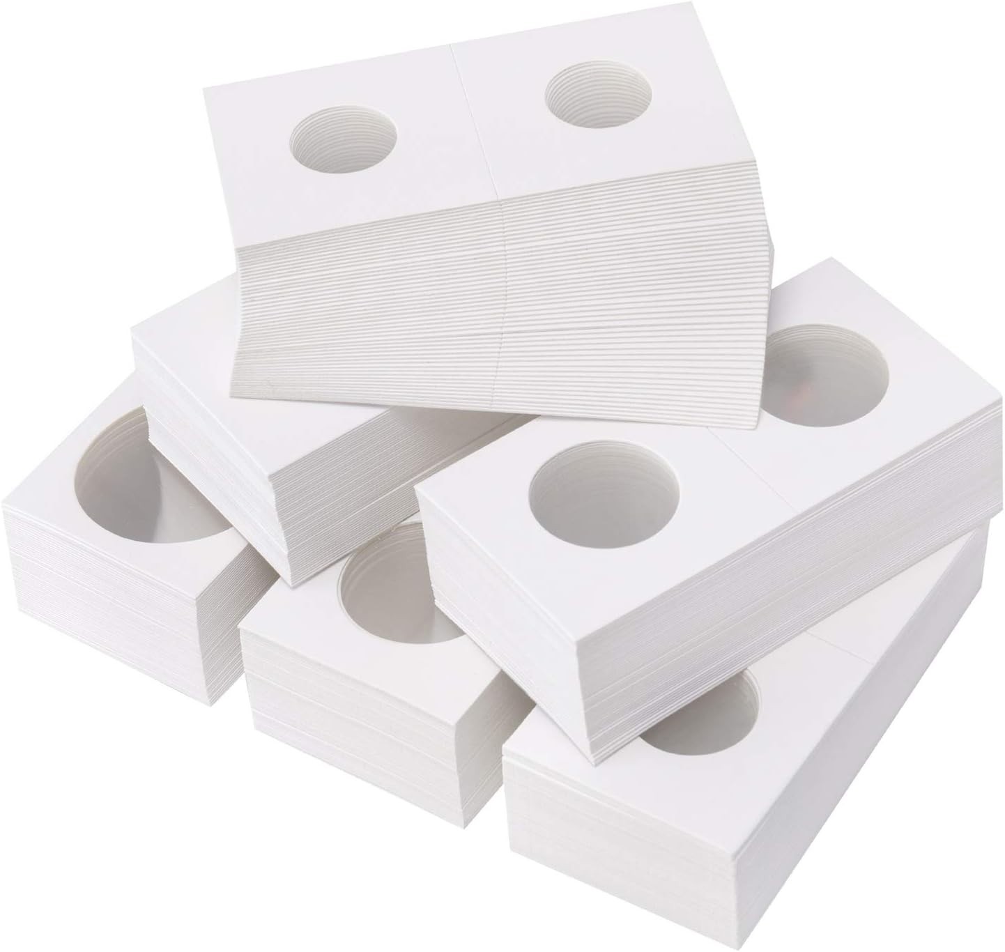 300pc Cardboard Coin Holder Flips Assortment 2 by 2" Inch Coin Collection 6 Size