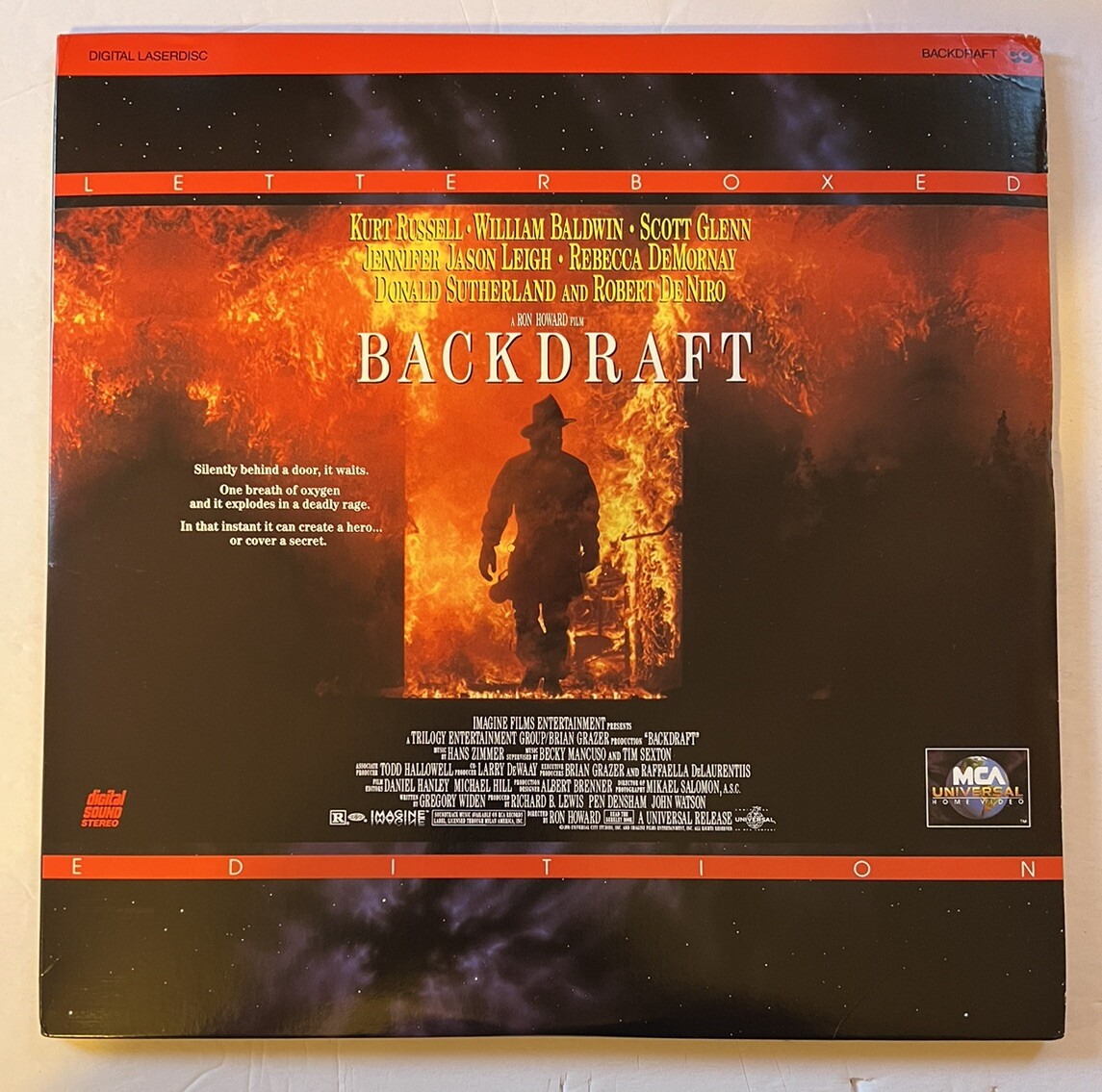 Backdraft (1991) Letterbox Laserdisc 2-Disc Kurt Russell William Baldwin DeNiro