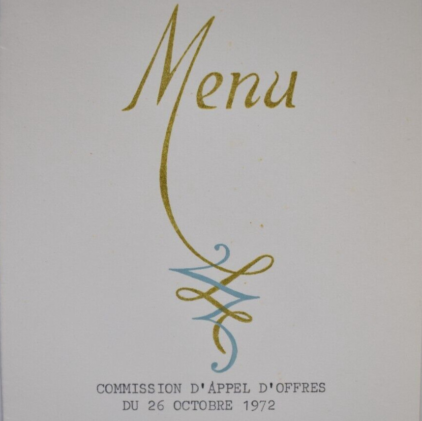 1972 Michael Crucis New Hospital Center Commission Construction Menu France