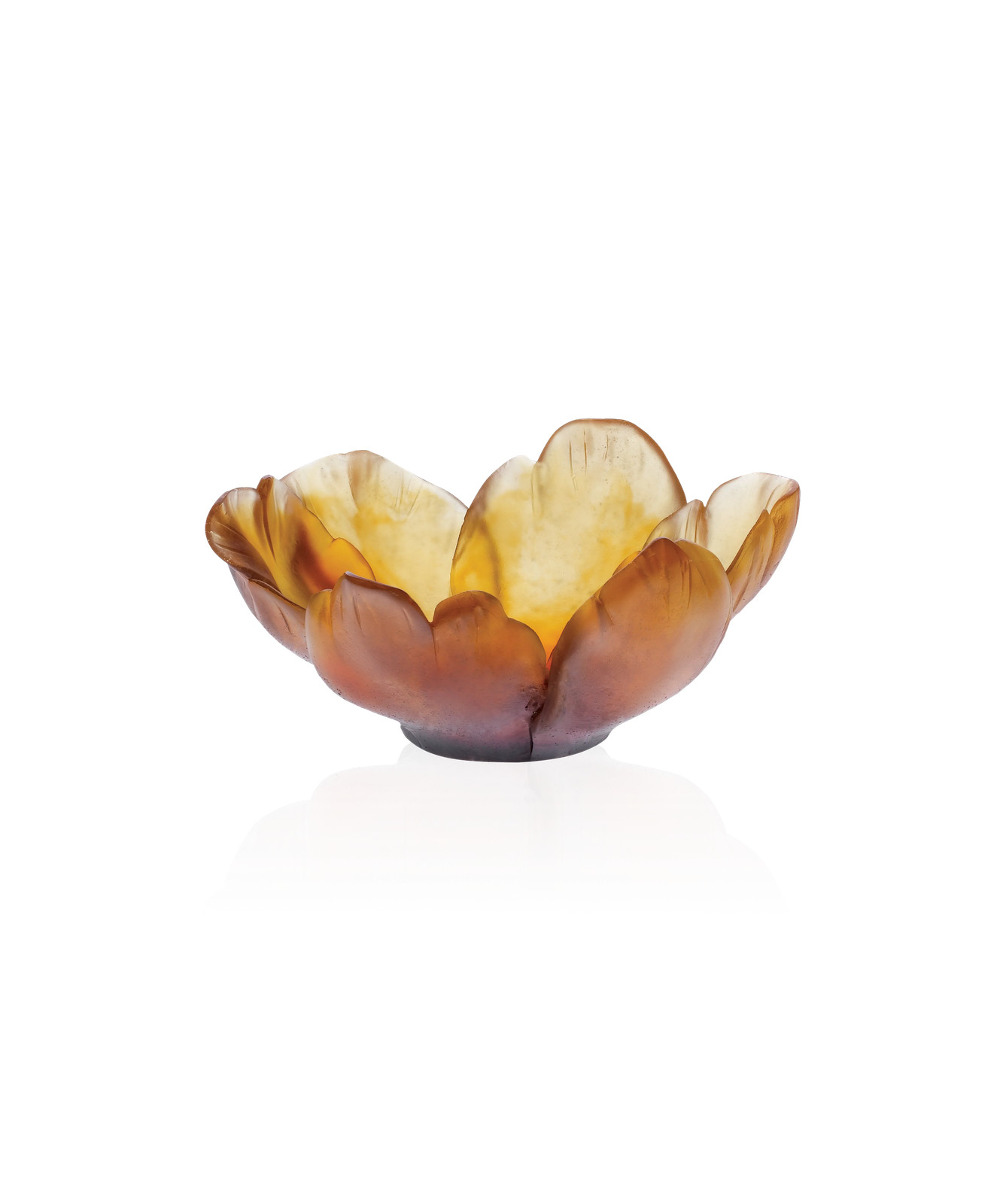 Daum Home Décor - Daum amber dish embodying a tulip diffuses a soft - 3228