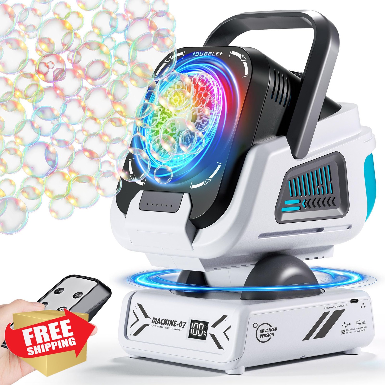 Belemar Upgraded Bubble Machine Remote Control RGB