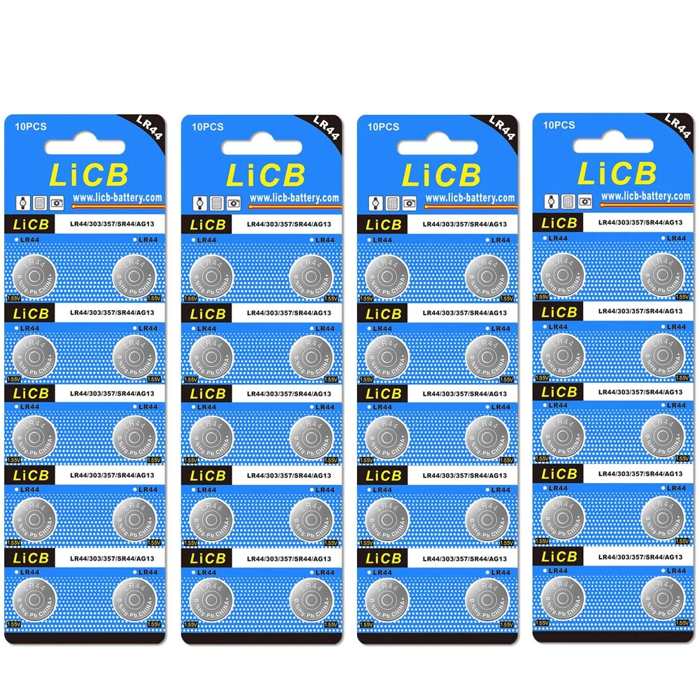 LiCB 40 Pack LR44 AG13 357 303 SR44 Batteries 1.5V Button Coin Cell Battery