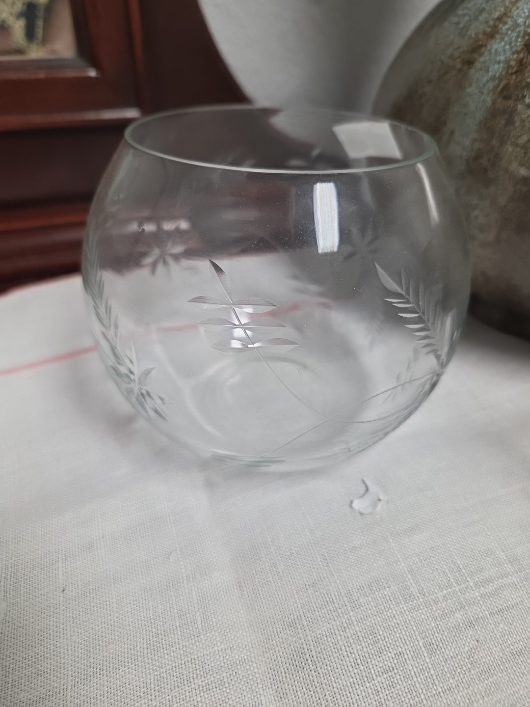 Cut glass Rose Bowl Vase 