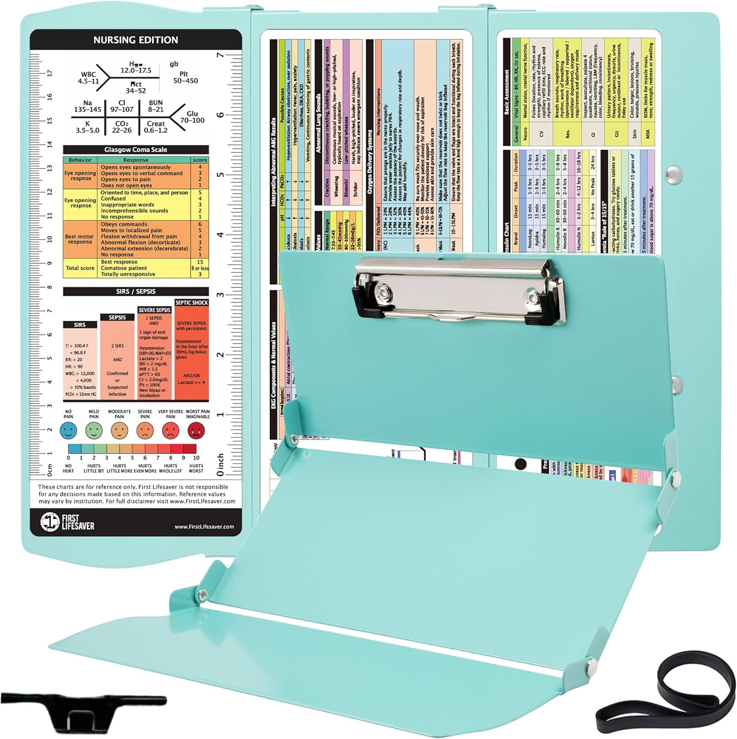 Nursing Clipboard 3 Layers Aluminum Foldable Nurse Clipboard with Strong Clipfor