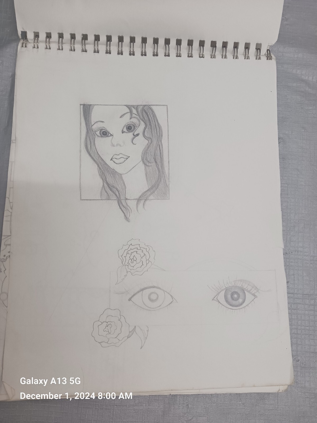 ORIGINAL Pencil / Charcoal Sketches Art Student Studies Eyes