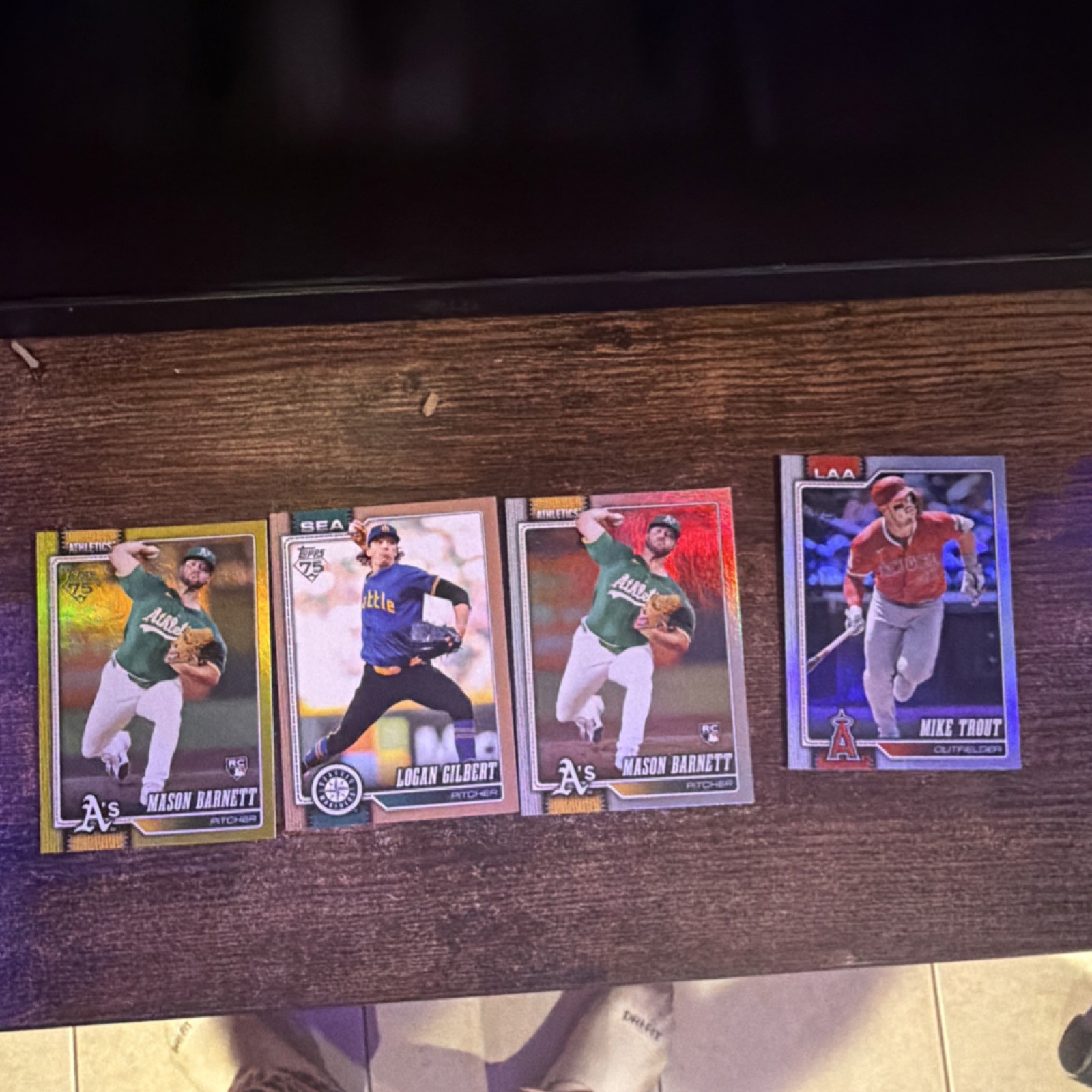 Topps 75 MLB Baseball 4 Cards Barnett Gilbert Trout Rookie 2023