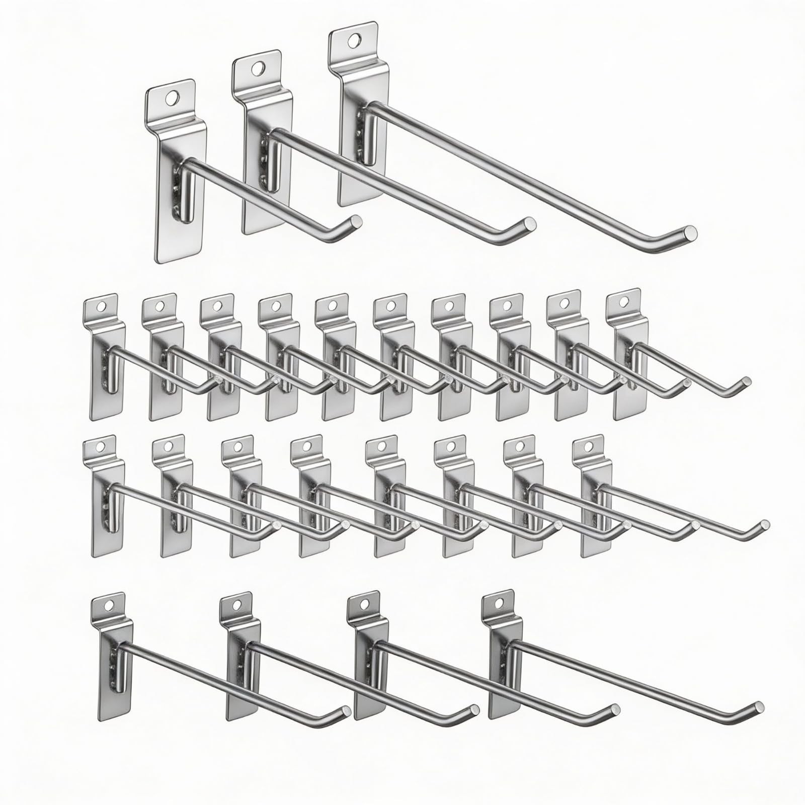 Ferraycle 24 Pack Slatwall Hooks 4/6/8 Inch Heavy Duty Slat Wall Hanging Hook...