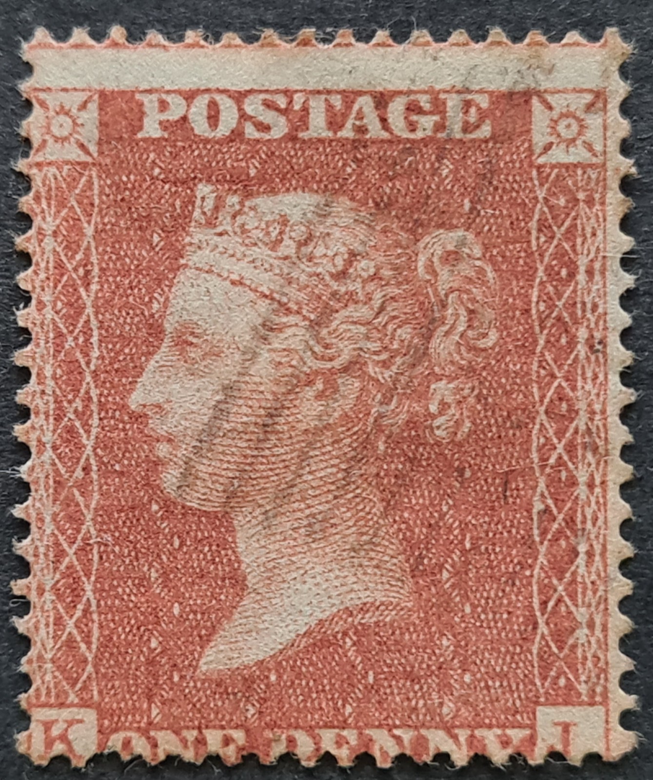 GB QV 1855 1d red Plate 5 Die II SG21-C4(1) SC 16 KJ used #S303#