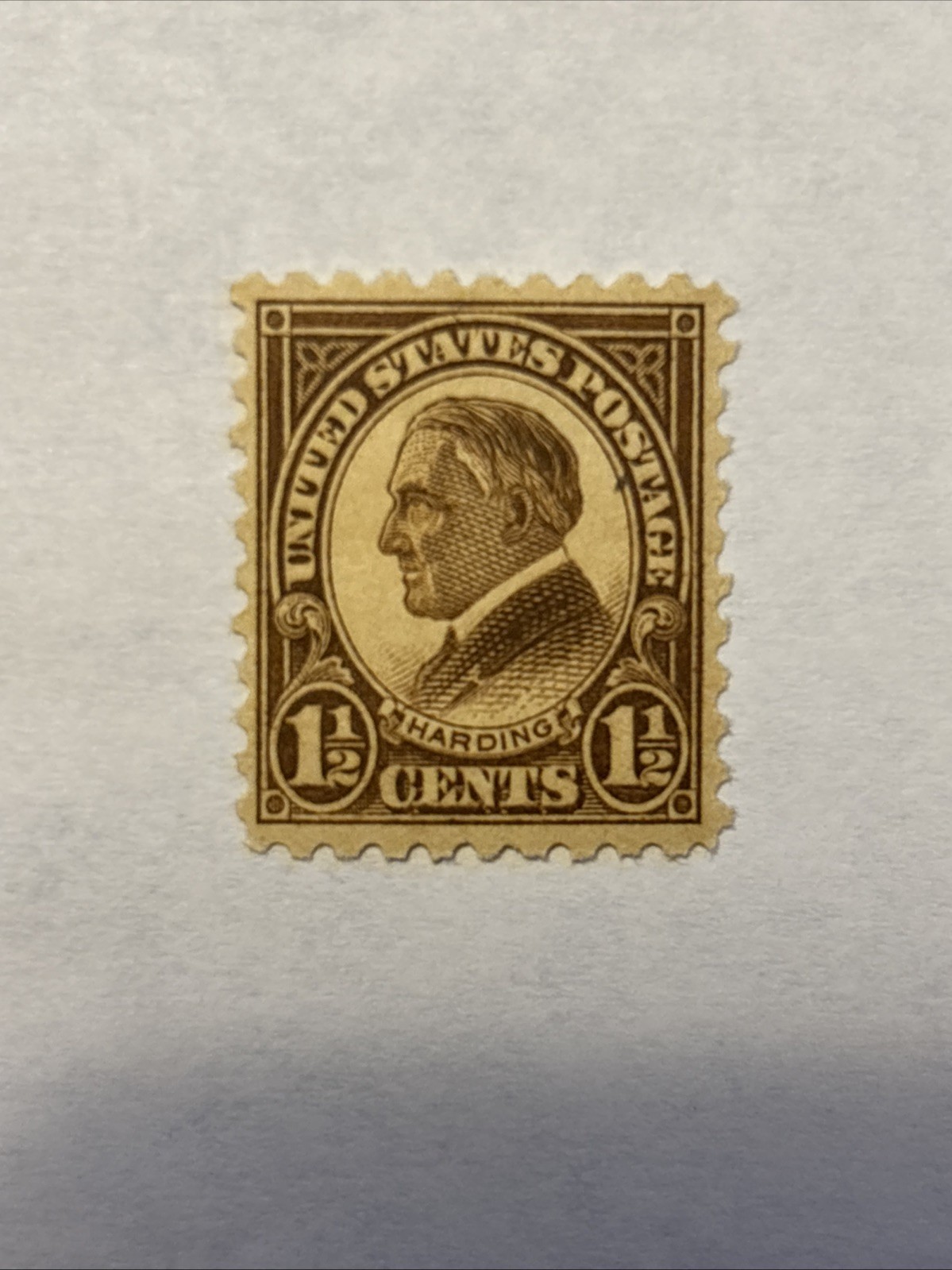 1925 1 1/2c Harding Mint Stamp, Perf 10 #582